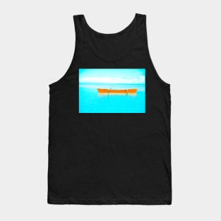 Orange outrigger in lagoon Tank Top